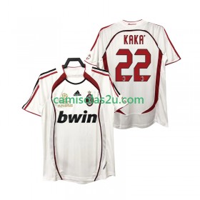Camisolas de futebol AC Milan KAKA 22 2006 2007 Retro Equipamento Alternativa Manga Curta